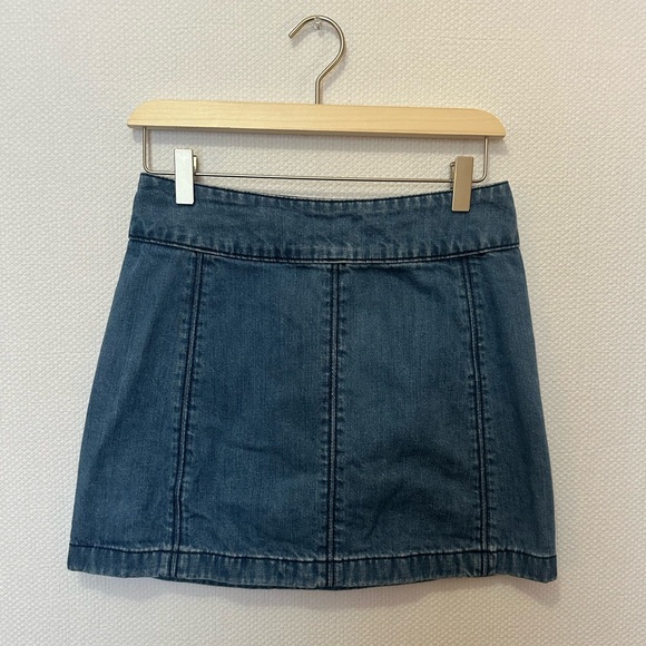 Free People Zip to It Denim Mini Skirt - Picture 2 of 7